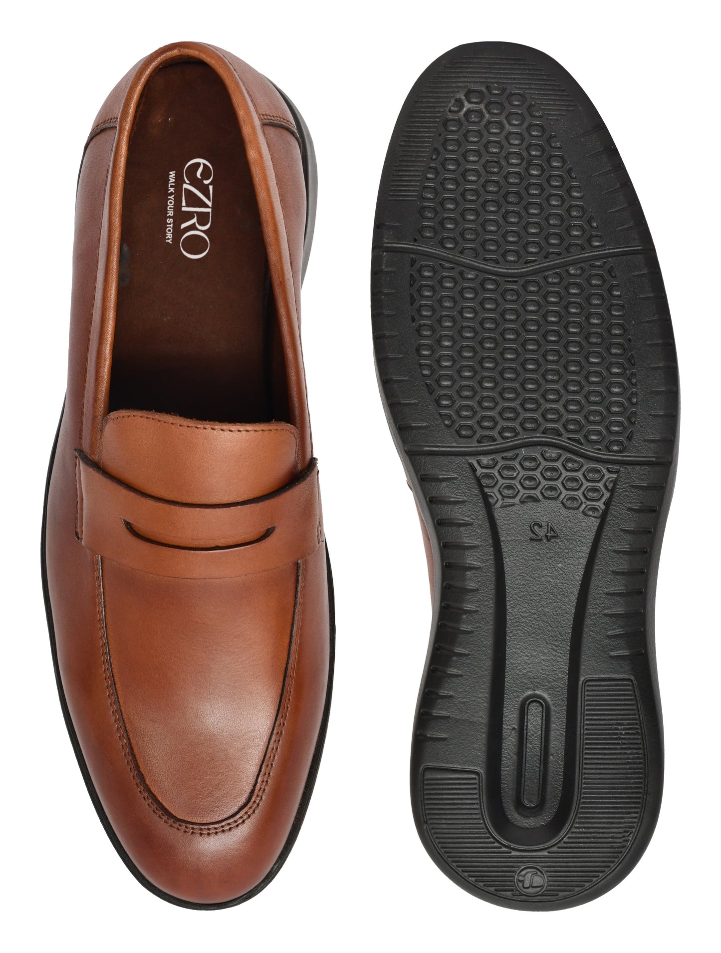 EZRO Men's Premium Tan Loafers | Classic Slip-On Formal & Casual Shoes for Office and Party