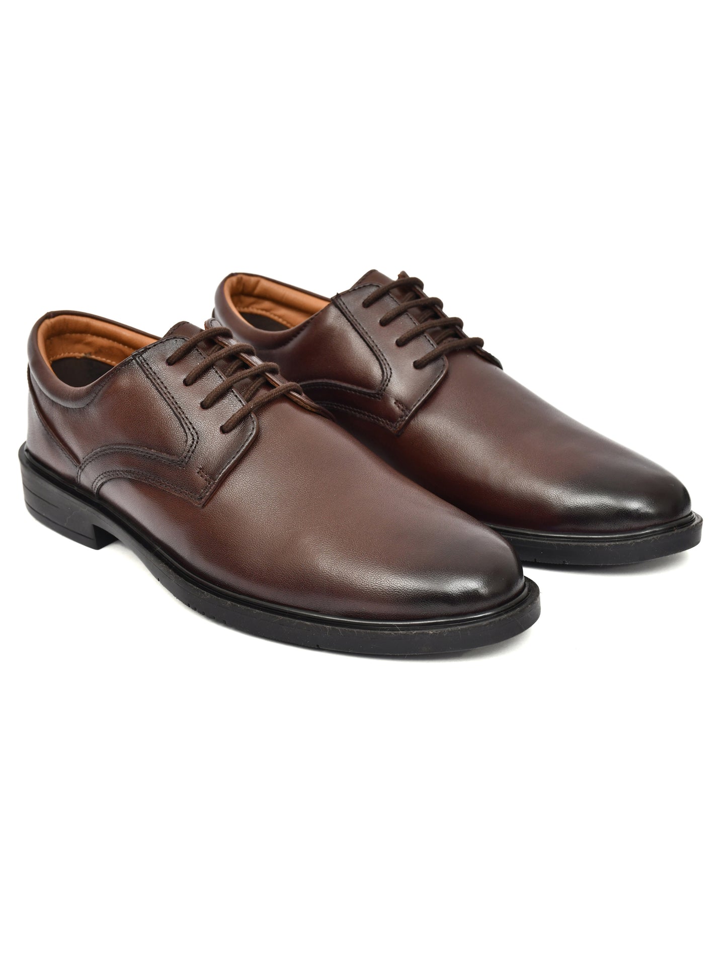 Classic Brown Leather Derby Shoes for Men – Premium Formal Lace-Up Shoes