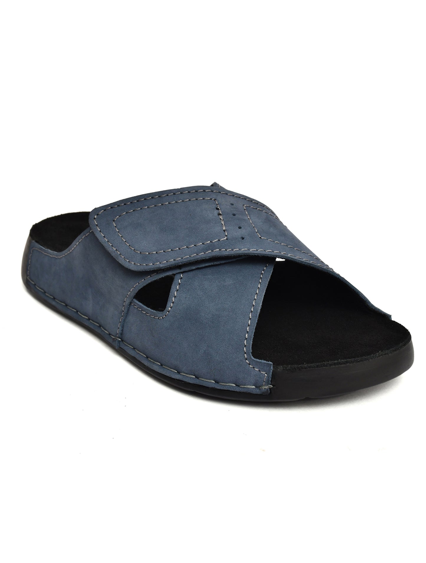 EZRO Men's Blue Adjustable Comfort Slippers | Lightweight Casual Slide Sandals for Everyday Wear
