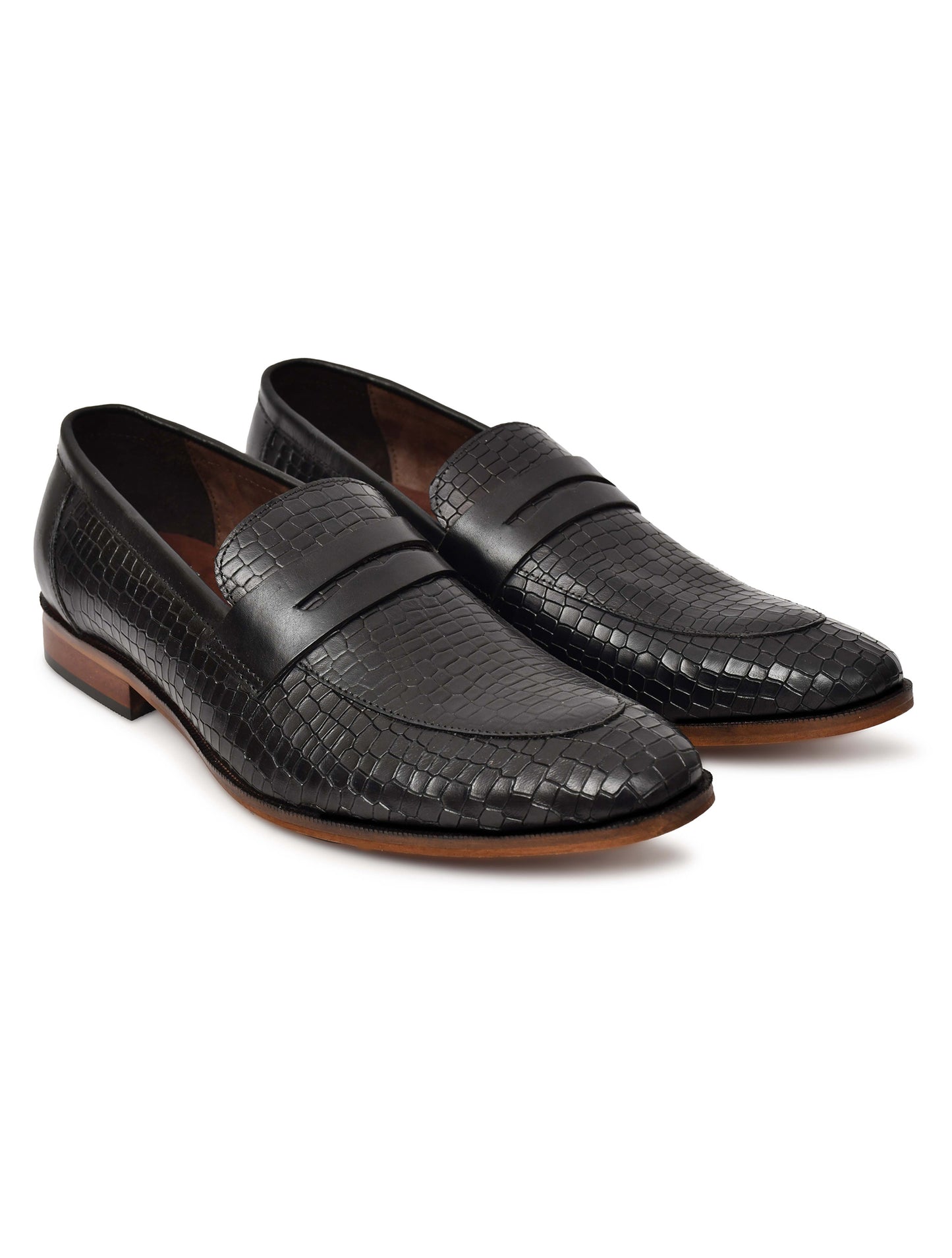 EZRO Men's Black Loafers | Premium Slip-On Casual & Formal Shoes for Everyday Comfort