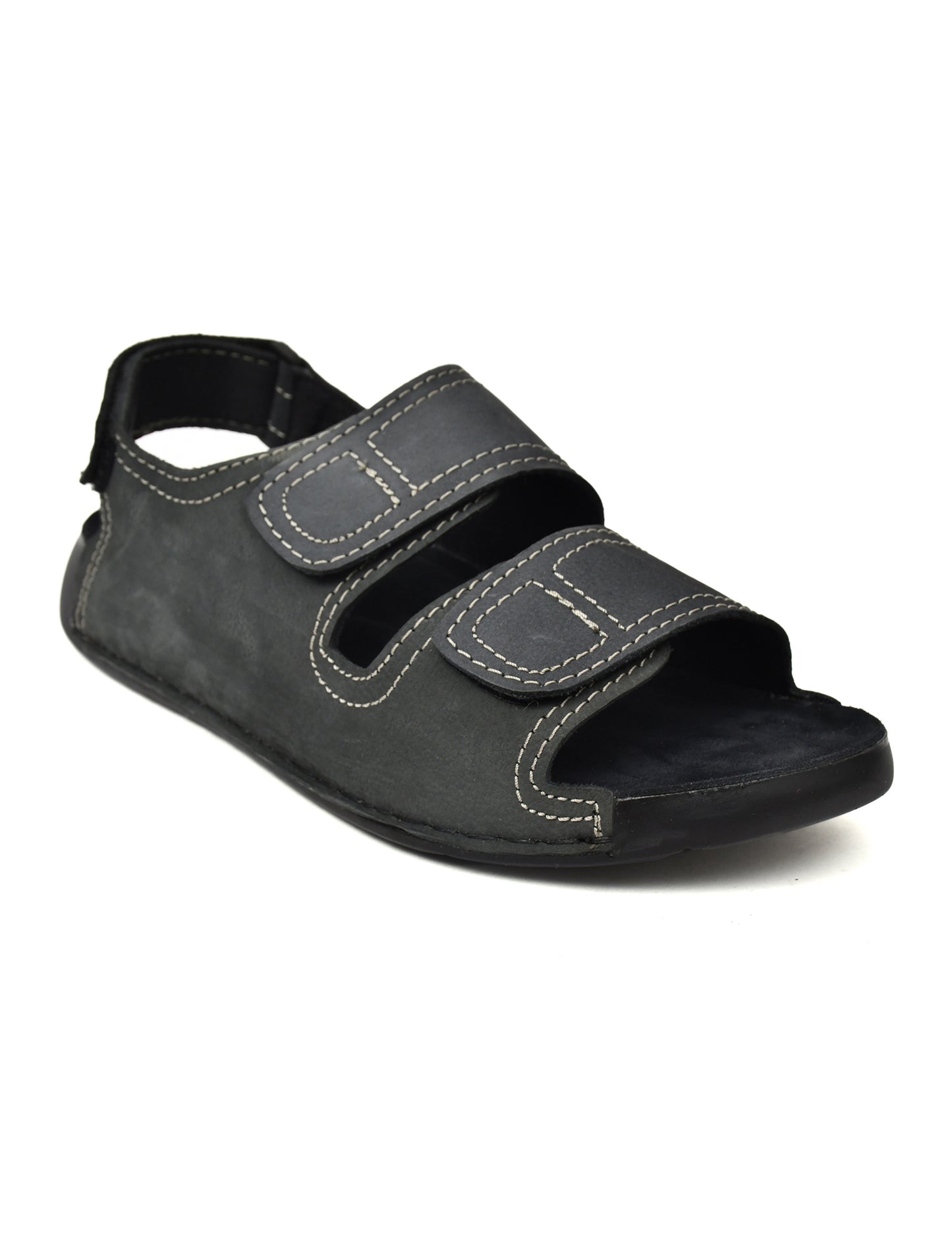 EZRO Men's Grey Adjustable Comfort Sandals | Lightweight Hook & Loop Casual Outdoor Walking Sandals