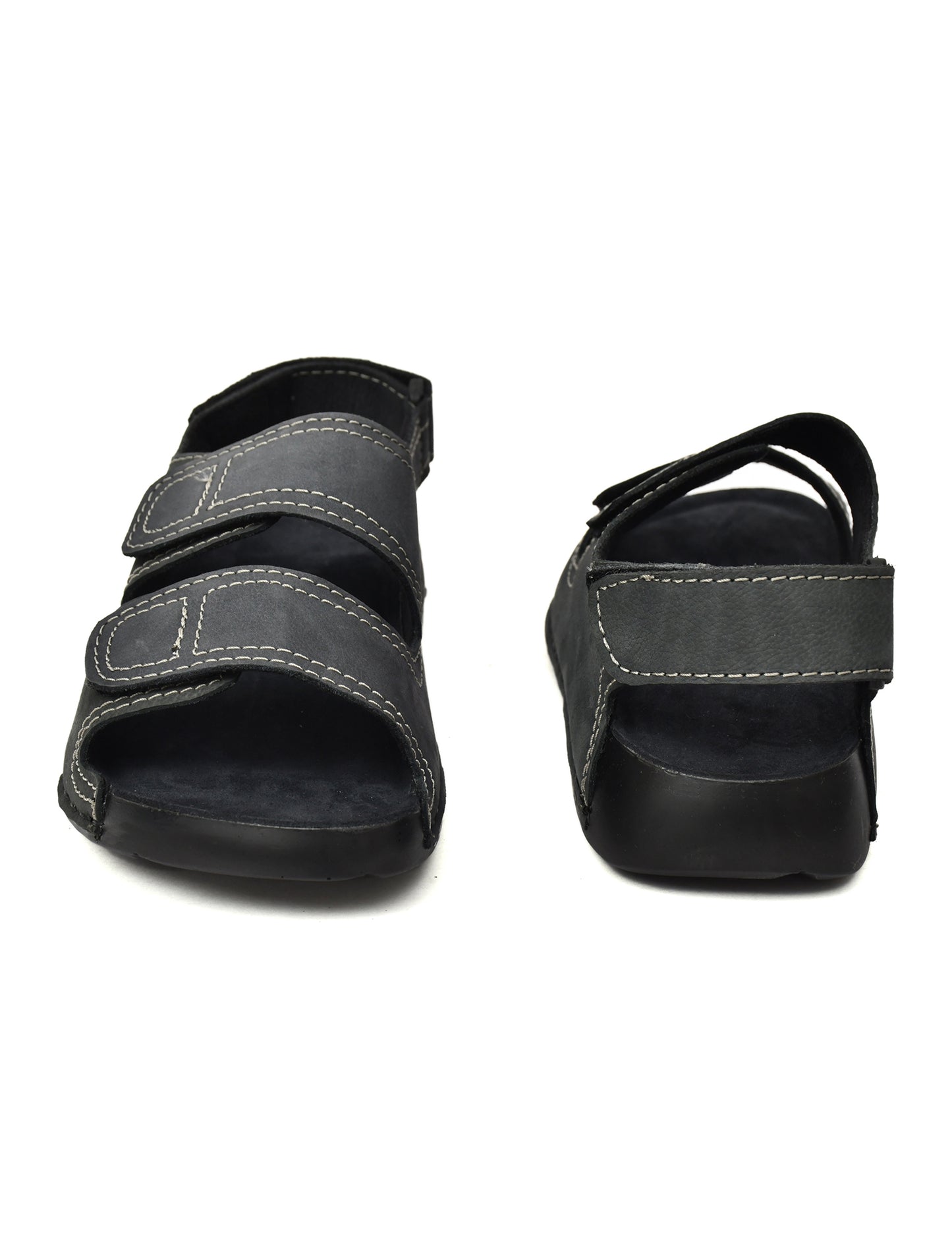 EZRO Men's Grey Adjustable Comfort Sandals | Lightweight Hook & Loop Casual Outdoor Walking Sandals