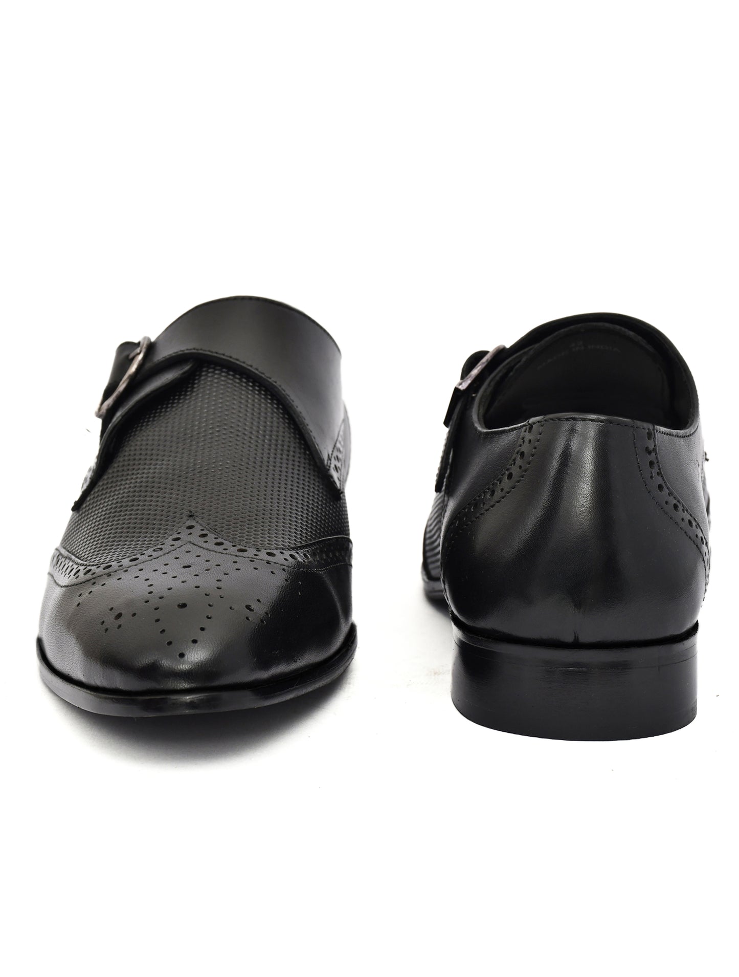EZRO Men's Black Monk Strap Formal Dress Shoes | Premium Slip-On Business & Party Shoes