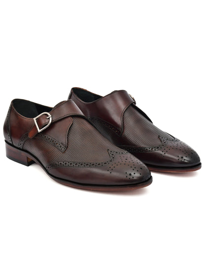 EZRO Men's Wine Monk Strap Formal Dress Shoes | Premium Slip-On Business & Party Shoes
