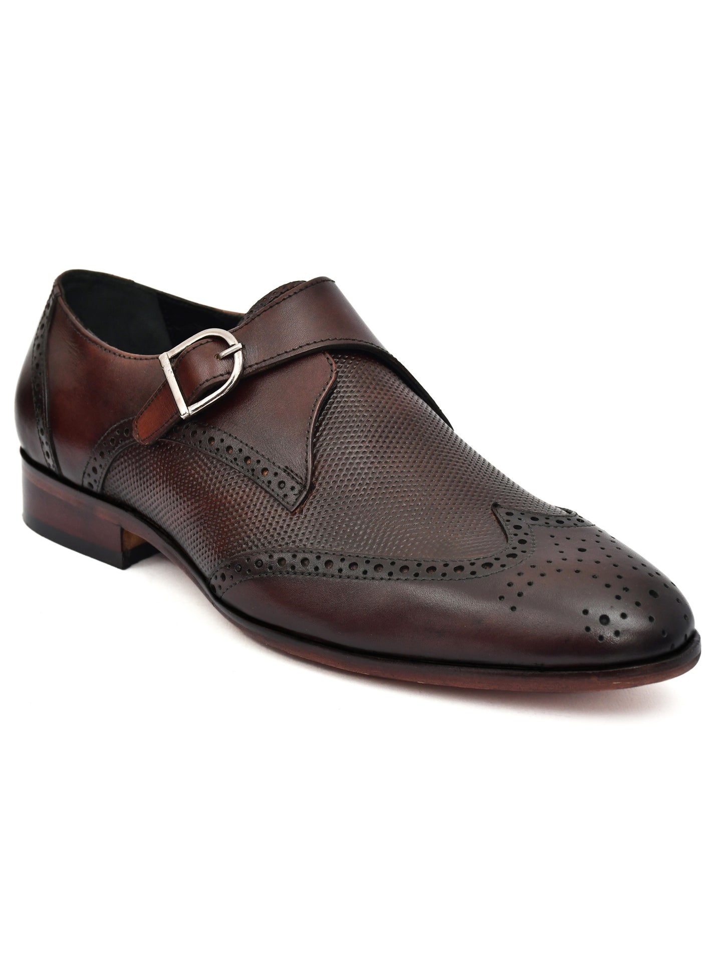 EZRO Men's Wine Monk Strap Formal Dress Shoes | Premium Slip-On Business & Party Shoes